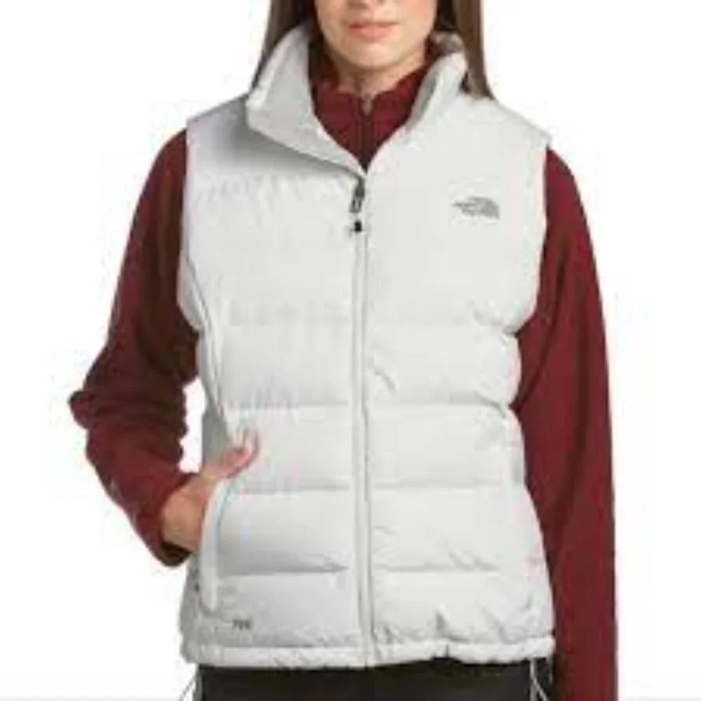 THE North Face  White Goose Down Puffer Vest Nuptse M